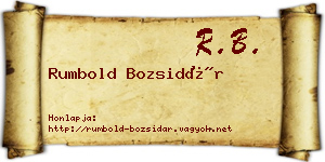 Rumbold Bozsidár névjegykártya